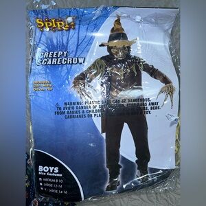 Spirit Halloween Creepy Scarecrow Costume for Boys - Black and Brown